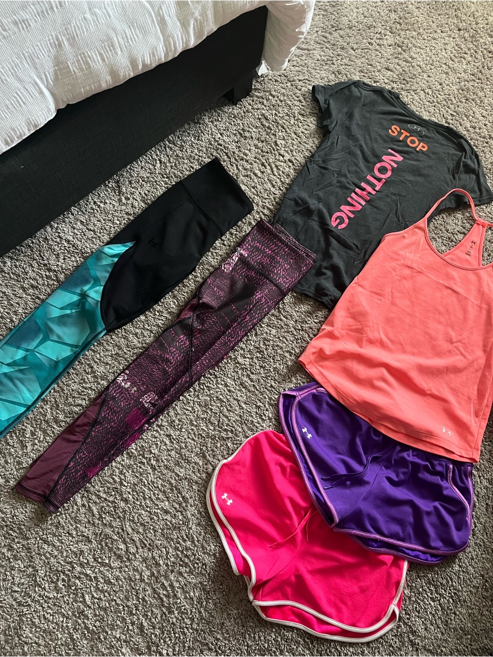 Under Armour leggings shorts and tops set